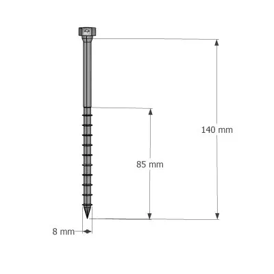 Vis connecteurs acier sur bois, SSH8.0X140 - Réf. 75141