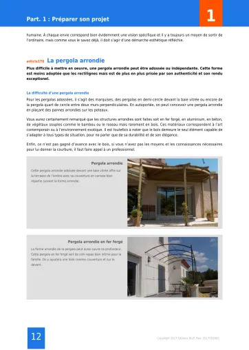 Extrait de la rubrique style de pergola