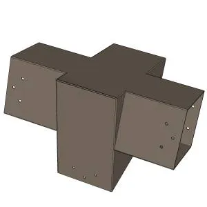 Connecteur SUNDIY pente 20° Gris Taupe RAL 7006 - 120mm à 4 directions - Forme T3