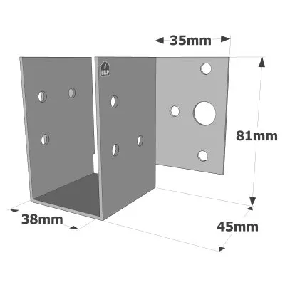 Sabots à ailes extérieures, gamme MF, pour Mini fixe panne - Réf. MF200/38/1.5
