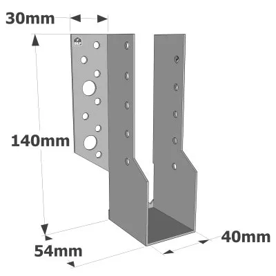 Sabots à ailes extérieures, gamme SBE ECONOMIQUE (épaisseur 1,5mm, profondeur 55mm) - Réf. SBE40/140