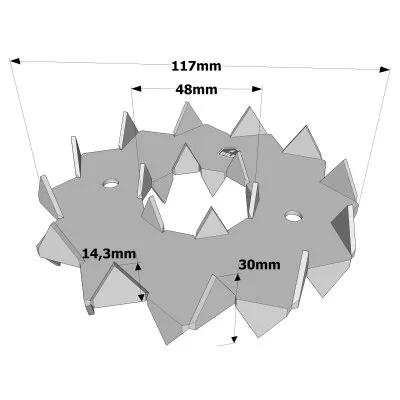 Crampon Bulldog double denture C1, C3 et C5 - Réf. C1-117G-B