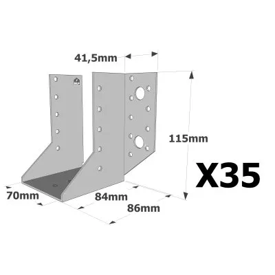 Sabots à ailes extérieures, gamme SAE CLASSIQUE (épaisseur 2mm, profondeur 84mm) - Réf. SAE300/70/2_35