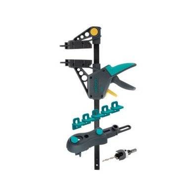 Kit de pose de terrasse bois, outils de montage, serre-joints, accessoires de fixation, perceuse.