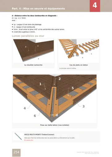 Extrait de la rubrique mise en œuvre et équipements