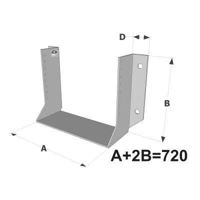 Grands sabots, largeur (A) : 201 à 270mm - hauteur (B) : 225 à 259.5mm - Réf. GSEXL720/4X