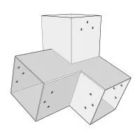 Aperçu du connecteur à 3 directions – pente 20° – 120 mm – Forme L4