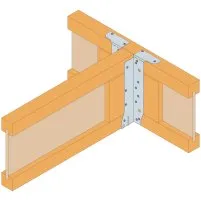 Fixation par les brides supérieures sur un support poutre en I avec renfort