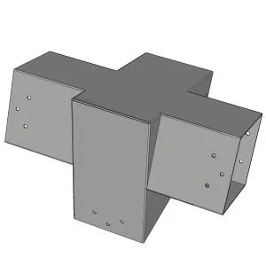 Connecteur SUNDIY pente 20° Gris aluminium RAL 9006 - 120mm à 4 directions - Forme T3