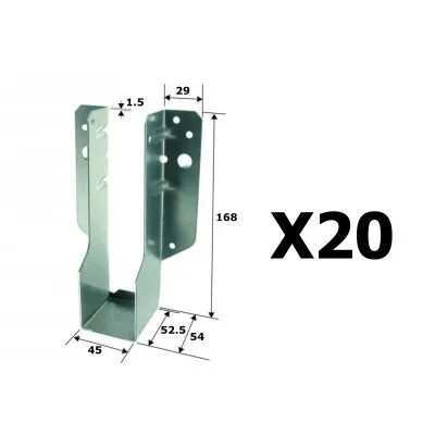 Sabot à ailes extérieures spécial Maison Ossature Bois - Réf. SBE45/168/TF_20