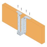 Fixation par les brides supérieures sur un support bois massif