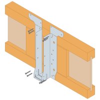 Fixation par les brides supérieures sur un support poutre en I avec renfort