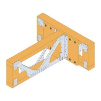 Fixation par les brides latérales sur une poutre métallique ajourée avec renfort bois