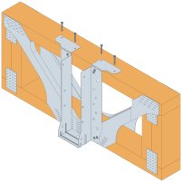 Fixation par les brides supérieures sur une poutre métallique ajourée