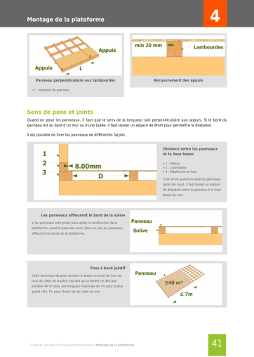 Extrait de la rubrique sens de pose et joints