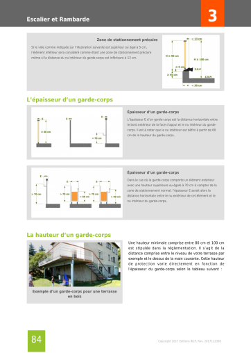 Extrait de la rubrique dimension d’un garde-corps